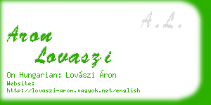aron lovaszi business card